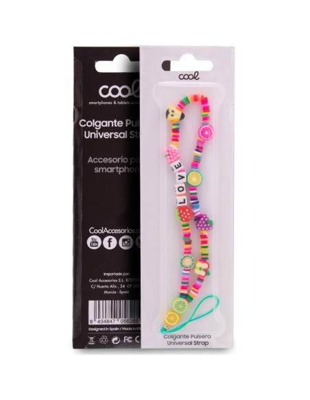 Colgante pulsera cuentas universal para smartphone diseño Love frutas