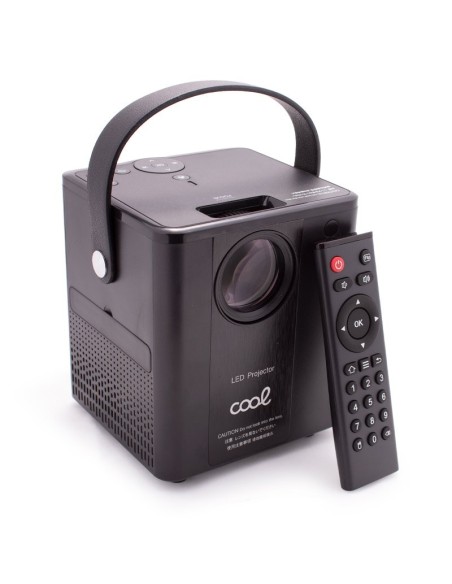 Proyector compacto COOL Rainbow 3000 lúmenes con altavoz integrado + HDMI/SD/USB + MiraCast y AirPlay (Negro)