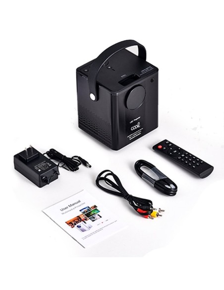 Proyector compacto COOL Rainbow 3000 lúmenes con altavoz integrado + HDMI/SD/USB + MiraCast y AirPlay (Negro)