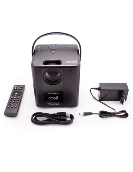 Proyector compacto COOL Rainbow 3000 lúmenes con altavoz integrado + HDMI/SD/USB + MiraCast y AirPlay (Negro)