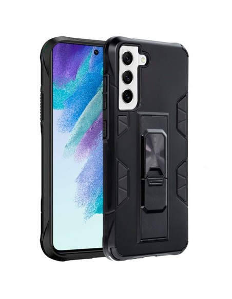 Carcasa endurecida cama TPU Samsung G990B Galaxy S21 FE clip negra