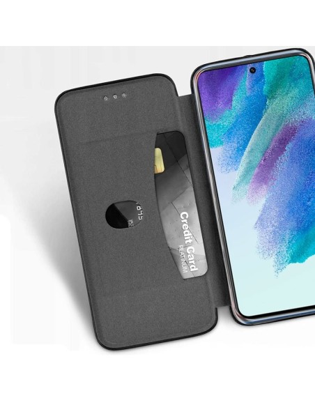 Funda libro soporte TPU Samsung G990B Galaxy S21 FE diseño Elegance negra