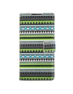 Funda libro soporte TPU Sony Xperia Z2 diseño cenefas verdes
