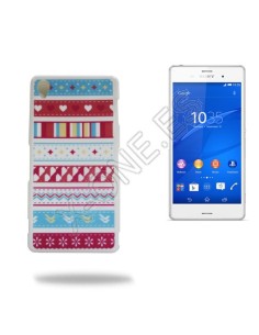 Carcasa TPU Sony Xperia Z3 blanca diseño Cenefas