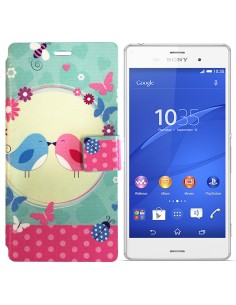 Funda libro soporte Sony Xperia Z3 diseño Pájaros (Birds)