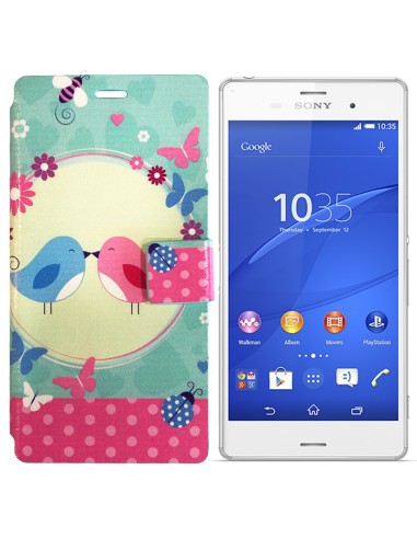 Funda libro soporte Sony Xperia Z3 diseño Pájaros (Birds)