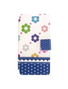 Funda libro soporte TPU Sony Xperia Z3 Compact diseño Flores franja azul