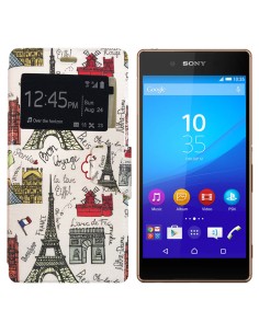Funda libro soporte TPU Sony Xperia Z4 diseño Paris France