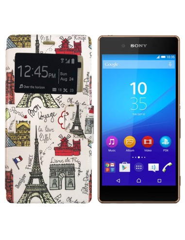 Funda libro soporte TPU Sony Xperia Z4 diseño Paris France