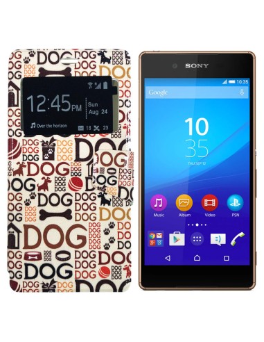 Funda libro soporte TPU Sony Xperia Z4 diseño Dog
