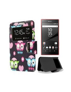 Funda libro soporte TPU Sony Xperia Z5 Compact diseño Guiño búho
