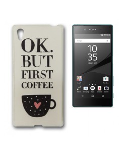 Carcasa TPU transparente Sony Xperia Z5 diseño 3D Coffee
