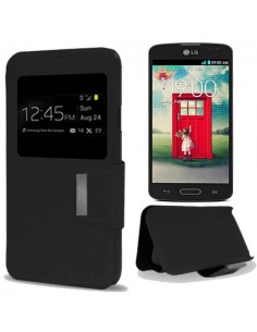 Funda libro soporte LG F70 negra