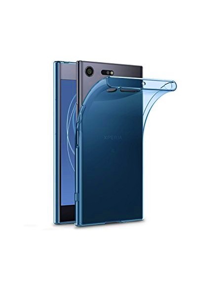 Funda gel TPU fino Sony Xperia XZ Premium translúcida azul