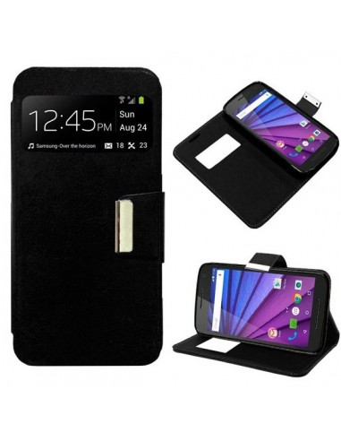 Funda libro soporte TPU Motorola Moto G 3ª Generación negra