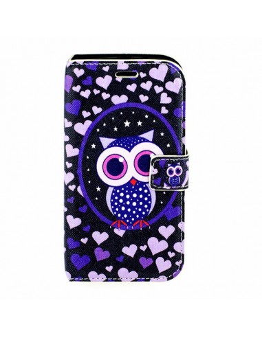 Funda libro soporte TPU Motorola Moto G 2ª Generación (2014) diseño Búho Corazones