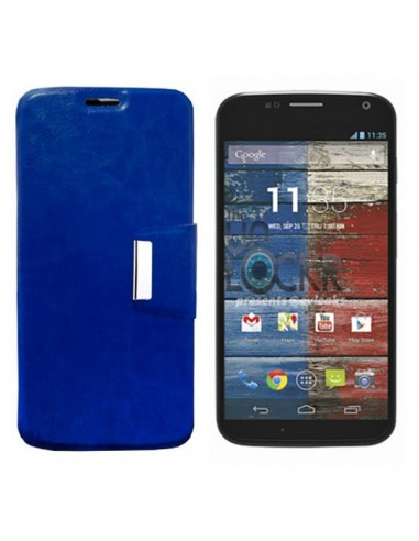 Funda libro soporte Motorola Moto X azul