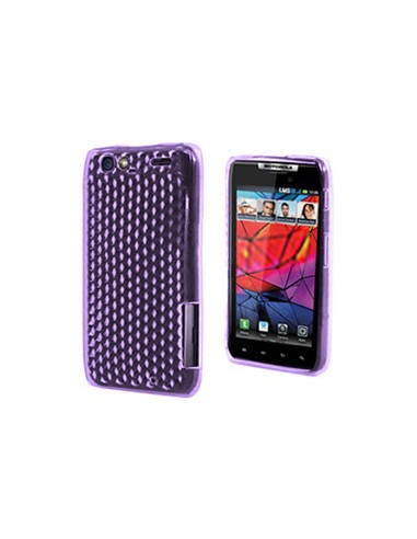 Funda gel TPU diamond Motorola Moto RAZR MAXX morada
