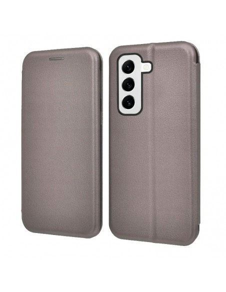 Funda libro soporte TPU Samsung S901 Galaxy S22 Elegance plata