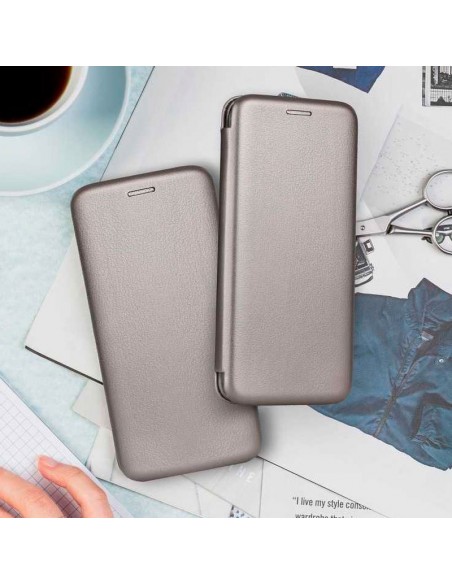 Funda libro soporte TPU Samsung S901 Galaxy S22 Elegance plata