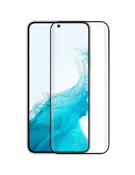 Protector pantalla vidrio templado Samsung S901 Galaxy S22 negro (Pegado total 3D)