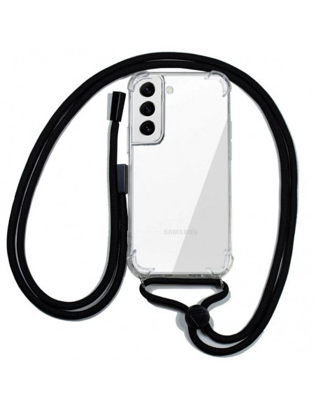 Carcasa TPU transparente Samsung S901 Galaxy S22 cordón negra