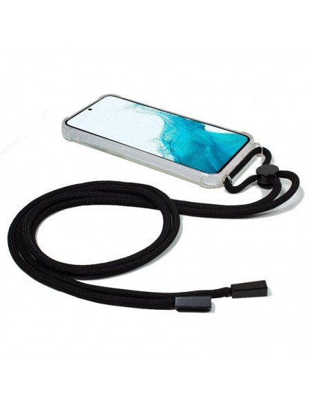 Carcasa TPU transparente Samsung S901 Galaxy S22 cordón negra