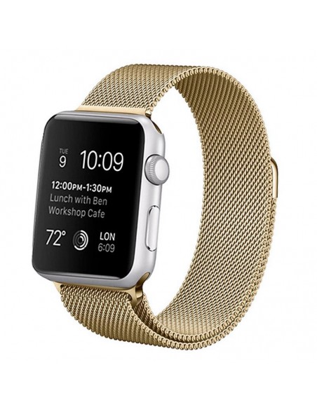 Correa Apple Watch Series 1 / 2 / 3 / 4 / 5 / 6 / SE (38 - 40 Mm) metálica dorada (Gold)