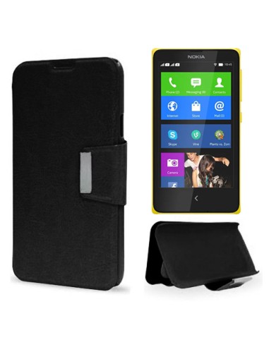 Funda libro soporte Nokia X y Nokia X Plus negra