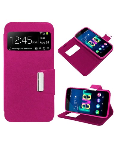 Funda libro soporte TPU Wiko Fever rosa
