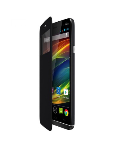 Funda tapa libro original Wiko Slide negra