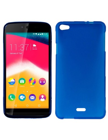 Funda gel TPU mate Wiko Rainbow JAM azul