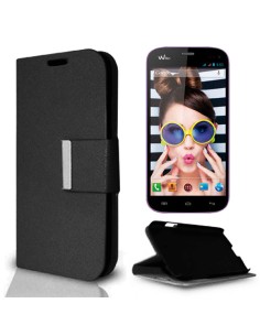 Funda libro soporte Wiko Darkmoon / Diviniy Phone negra