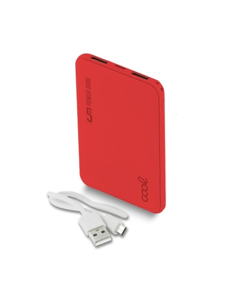 Batería externa universal microUSB Power Bank 5000 mAh COOL polipiel roja