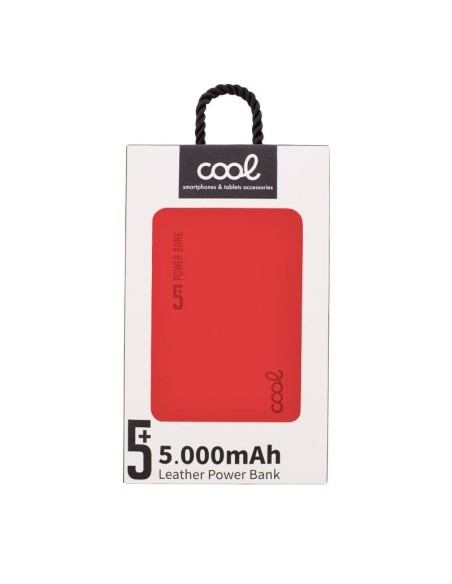 Batería externa universal microUSB Power Bank 5000 mAh COOL polipiel roja