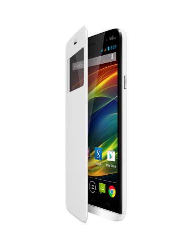 Funda tapa libro original Wiko Slide blanca