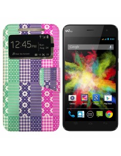 Funda libro soporte TPU Wiko Bloom diseño Retales