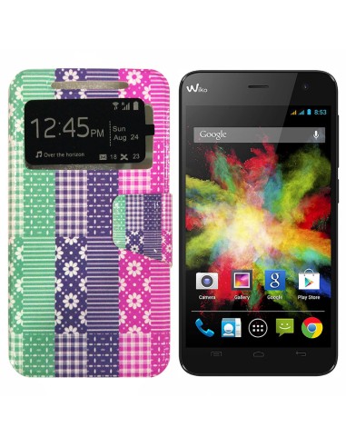 Funda libro soporte TPU Wiko Bloom diseño Retales