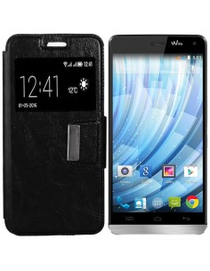 Funda libro soporte Wiko Getaway negra