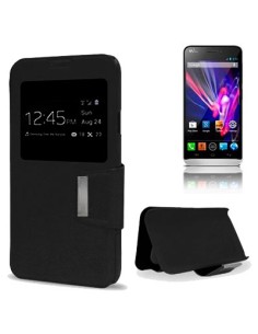 Funda libro soporte Wiko Wax 4G negra