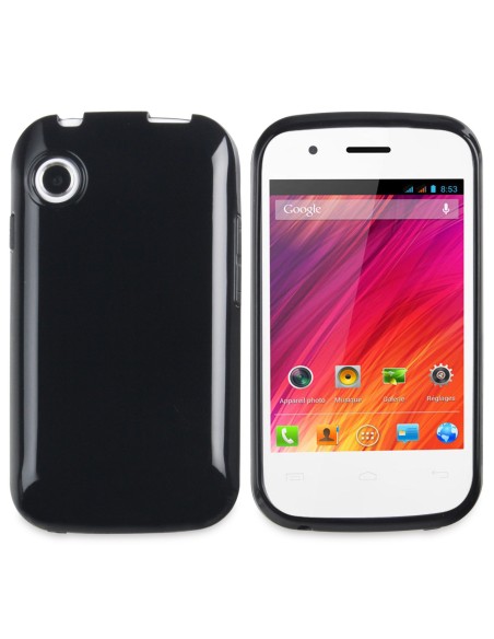 Funda gel TPU brillo Wiko Ozzy negra