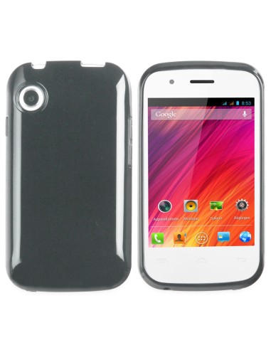 Funda gel TPU mate Wiko Ozzy 3,5" negra o gris humo