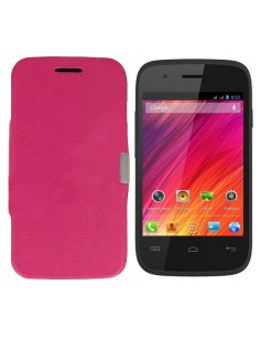 Funda libro soporte Wiko Ozzy 3,5" rosa
