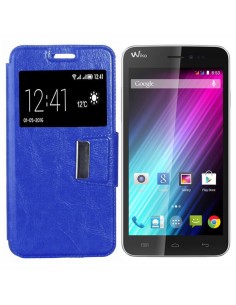 Funda libro soporte TPU Wiko Lenny azul