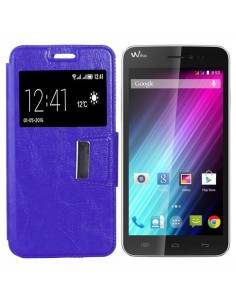 Funda libro soporte TPU Wiko Lenny morada