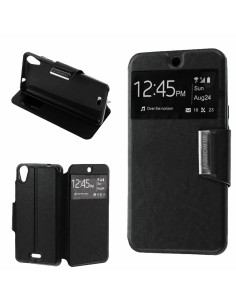 Funda libro soporte TPU Wiko Rainbow UP negra