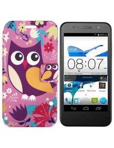 Funda libro soporte Orange HI 4G / ZTE Blade Apex 2 diseño Purple Owl