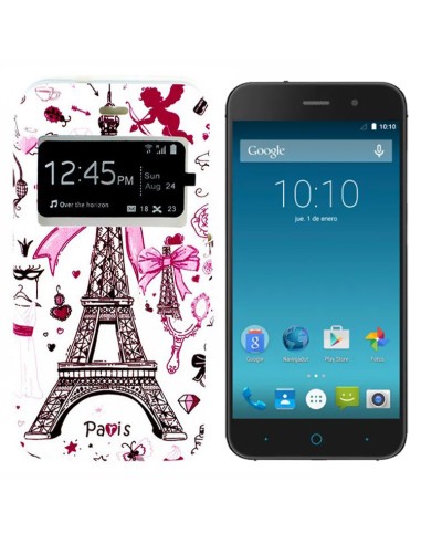 Funda libro soporte TPU ZTE Blade V6 diseño Paris