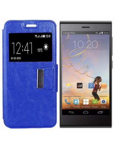 Funda libro soporte ventana Orange Rono / ZTE Blade Vec 4G azul