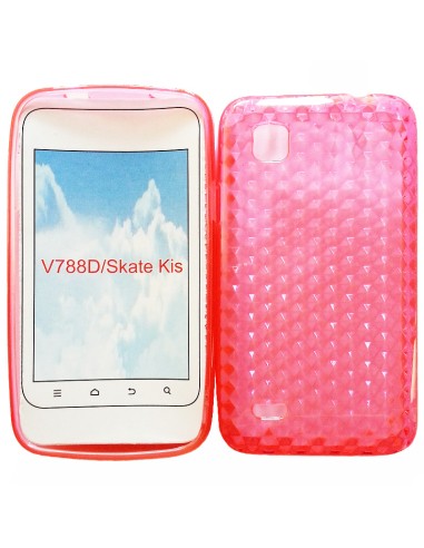 Funda gel TPU diamond ZTE Kis rosa